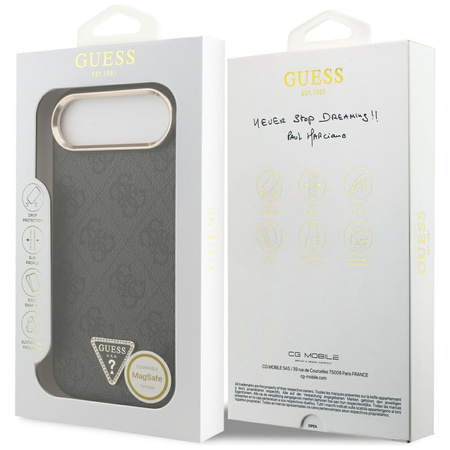 Etui Guess 4G Triangle Logo MagSafe do iPhone Air czarny złoty