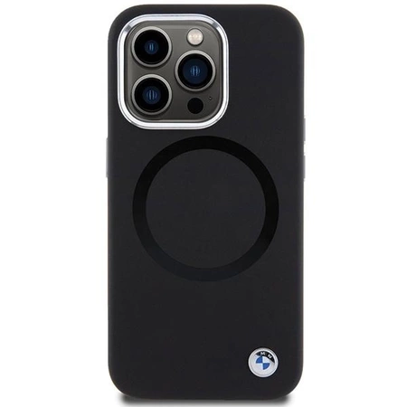 Etui BMW Signature Liquid Silicone MagSafe na iPhone 15 Pro Max - czarne