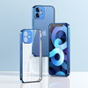 Joyroom New Beauty Series ultra cienkie przezroczyste etui z metaliczną ramką do iPhone 12 Pro ciemno-niebieski (JR-BP743)