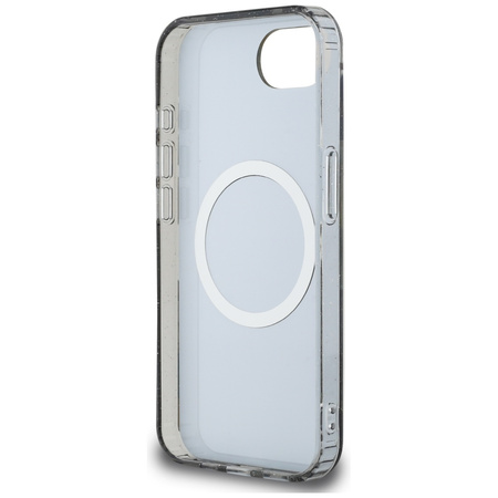 GUESS ETUI POKROWIEC TPU DO IPHONE 16E DO MAGSAFE IML METAL GLITTER FLOWERS
