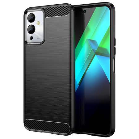 Carbon Case etui do Infinix Note 12i elastyczny silikonowy karbonowy pokrowiec czarne