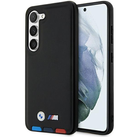 Etui BMW BMHCS23M22PTDK S23+ S916 - czarne Leather Stamp Tricolor