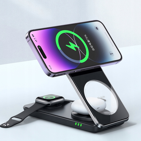 MCDODO STACJA DOKUJĄCA ŁADOWARKA INDUKCYJNA 3W1 DO IPHONE AIRPODS WATCH 15W