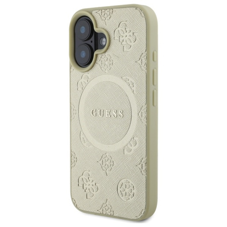 GUESS ETUI HARDCASE SAFFIANO PEONY DO IPHONE 16 6.1 DO MAGSAFE Z MODERNYM