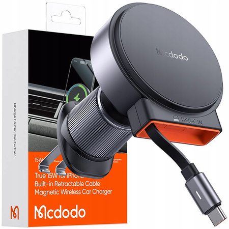 MCDODO UCHWYT SAMOCHODOWY NA TELEFON ŁADOWARKA INDUKCYJNA DO IPHONE MAGSAFE