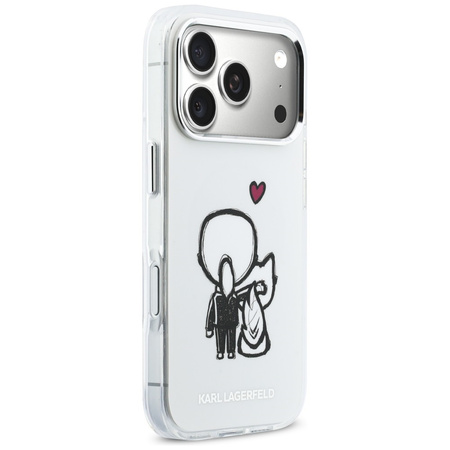 Etui Karl Lagerfeld Karl & Choupette Back MagSafe do iPhone 17 Pro przezroczysty