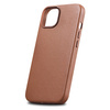iCarer Case Leather pokrowiec etui z naturalnej skóry do iPhone 14 Plus brązowy (kompatybilne z MagSafe)
