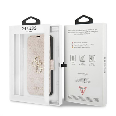 GUESS ETUI Z LOGO DO IPHONE 13 PRO MAX 6,7 KSIĄŻKA Z METALOWYM WYKOŃCZENIEM