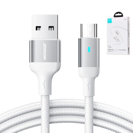 Joyroom kabel USB - micro USB 2.4A do szybkiego ładowania i transferu danych 2 m biały (S-UM018A10)