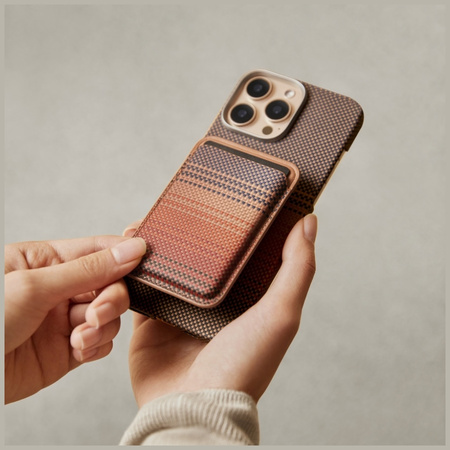 Portfel magnetyczny PITAKA Woven Wallet MagSafe do telefonu sunset