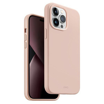 Etui Uniq Lino na iPhone 14 Pro Max - różowe blush