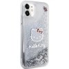 Etui Hello Kitty Liquid Glitter Charms Kitty Head na iPhone 11 / Xr - srebrne