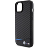 Etui BMW Leather Carbon na iPhone 15 Plus - czarne