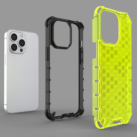 Honeycomb etui pancerny pokrowiec z żelową ramką iPhone 13 Pro czerwony