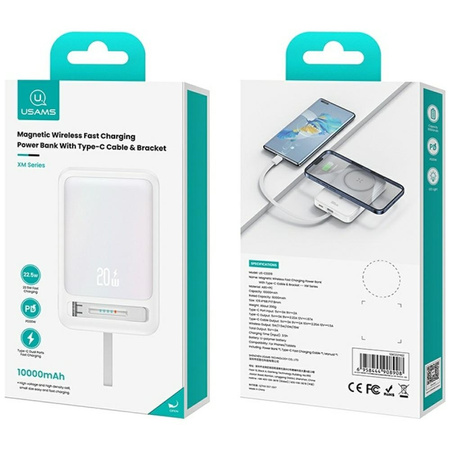USAMS POWERBANK 10000MAH MAGNETYCZNY WIRELESS DO TELEFONÓW ANDROID 10000mAh