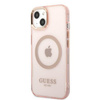 Guess GUHMP13MHTCMP iPhone 13 6,1" różowy/pink hard case Gold Outline Translucent MagSafe