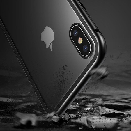 Wozinsky Magnetic Cam Slider Case magnetyczne etui 360 na cały telefon szkło na ekran osłona na aparat Huawei P40 czarny