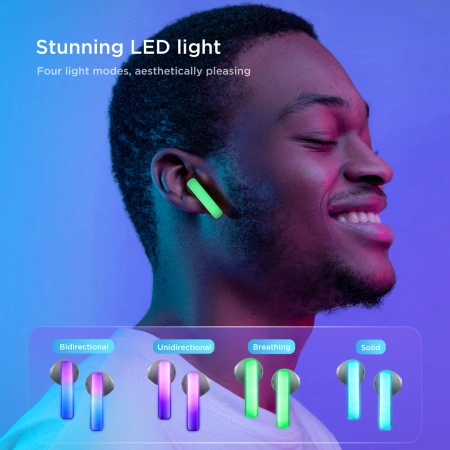 JOYROOM SŁUCHAWKI BEZPRZEWODOWE TWS DO TELEFONÓW Z LED ICE LENS SERIE BIAŁE