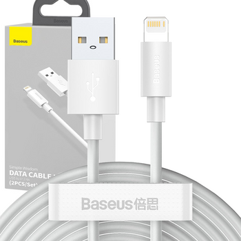 Baseus 2x kabel USB - Lightning szybkie ładowanie Power Delivery 1,5 m biały (TZCALZJ-02)