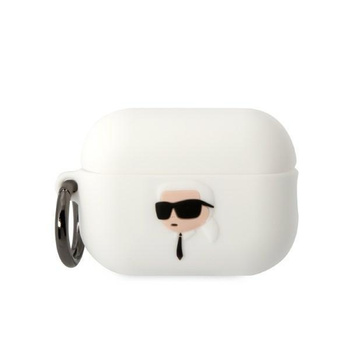 Etui Karl Lagerfeld KLAP2RUNIKH na AirPods Pro 2 cover - białe Silicone Karl Head 3D