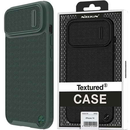 Nillkin Textured S Case etui iPhone 14 Pro Max pancerny pokrowiec z osłoną na aparat ciemnozielone