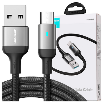 Joyroom kabel USB - micro USB 2.4A do szybkiego ładowania i transferu danych 2 m czarny (S-UM018A10)