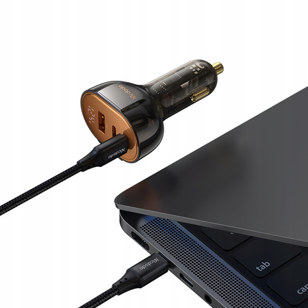 MCDODO MOCNA SZYBKA ŁADOWARKA SAMOCHODOWA MIERNIK 3X USB USB-C 100W LED