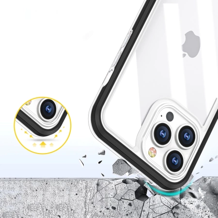 HURTEL ETUI CLEAR 3IN1 POKROWIEC DO IPHONE 13 PRO Z RAMKĄ I ŻELOWĄ POWŁOKĄ