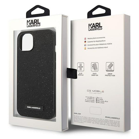 Karl Lagerfeld KLHCP14MG2ELK iPhone 14 Plus 6,7" hardcase czarny/black Glitter Plaque Logo