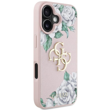 GUESS ETUI CASE POKROWIEC DO IPHONE 16 Z LOGO 4G LUKSUSOWY GRINDED ROSES