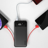 Dudao 2x USB powerbank 10000mAh 2A wbudowany kabel 3w1 Lightning / USB Typ C / micro USB 3A czarny (K1A black)