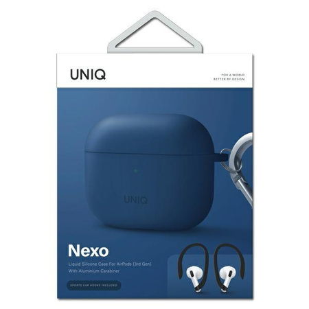 UNIQ etui Nexo AirPods 3 gen + Ear Hooks Silicone niebieski/blue
