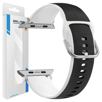 Beline pasek Apple Watch Silico Leather42/44/45/49mm czarno-biały /black-white box