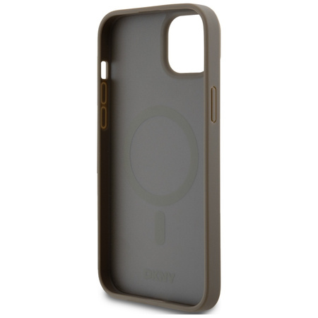 DKNY ETUI HARDCASE DO IPHONE 15 14 13 6.1 DO MAGSAFE SKÓRA WZÓR METALOWE