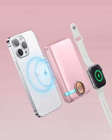 INNOSTYLE POWERDUO 2W1 SZYBKI POWERBANK INDUKCYJNY DO MAGSAFE WATCH 10000MAH RÓŻOWY