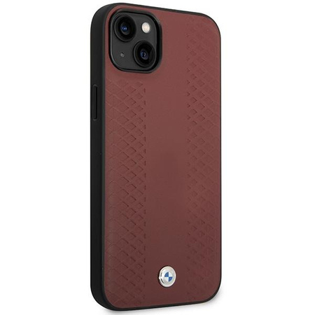 Etui BMW BMHCP14S22RFGR na iPhone 14 burgundowy/burgundy Leather Diamond Pattern