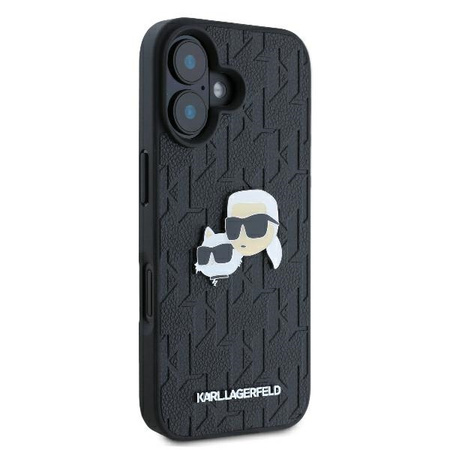 KARL LAGERFELD HARDCASE DO IPHONE 16 6.1 MONOGRAM KARL&CHAOUETTE PIN DESIGN