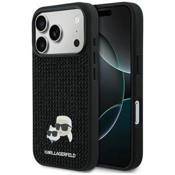 Etui Karl Lagerfeld Rhinestones          Karl&Choupette Pin do iPhone 17 Pro czarny