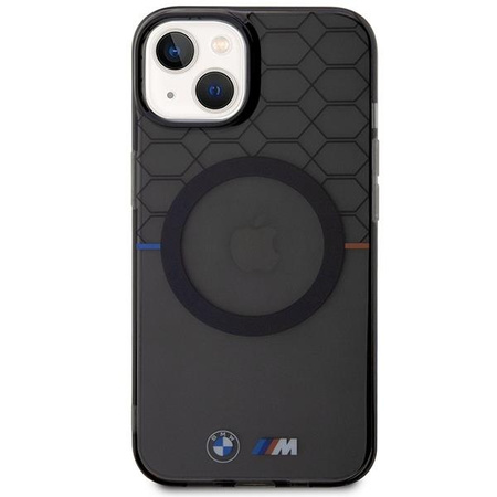 Etui BMW BMHMP14SHGPK na iPhone 14 - szare Pattern MagSafe