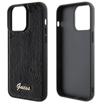 Etui Guess Sequin Script Metal na iPhone 15 Pro Max - czarne