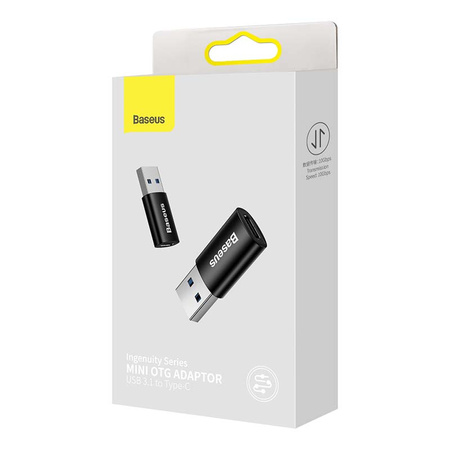 BASEUS ADAPTER PRZEJŚCIÓWKA OTG USB-A DO USB-C DO TELEFONÓW TABLETÓW CZARNY