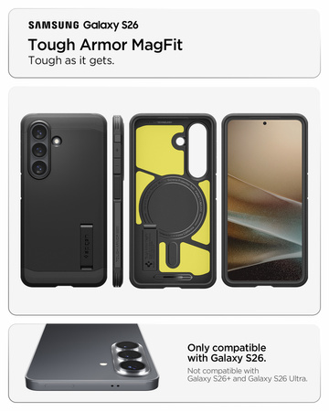Spigen Tough Armor MagSafe, black - Samsung Galaxy S26
