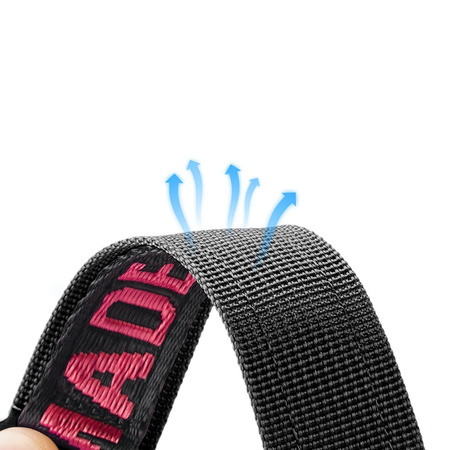 Dux Ducis Strap (Outdoor  Version) pasek Apple Watch Ultra, SE, 8, 7, 6, 5, 4, 3, 2, 1 (49, 45, 44, 42  mm) nylonowa opaska bransoleta czarno-czerwony