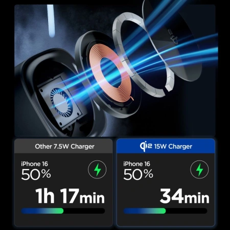 Ładowarka indukcyjna Spigen Essential EF223MS 3w1 QI2 - czarna