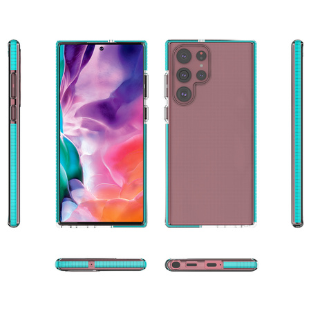 Spring Case pokrowiec żelowe etui z kolorową ramką do Samsung Galaxy S22 Ultra ciemnoniebieski