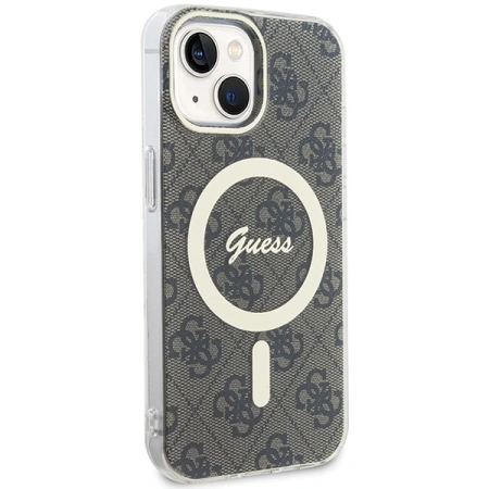 GUESS ETUI CASE IML 4G DO IPHONE 15 MAGSAFE BRĄZOWE Z FUNKCJĄ