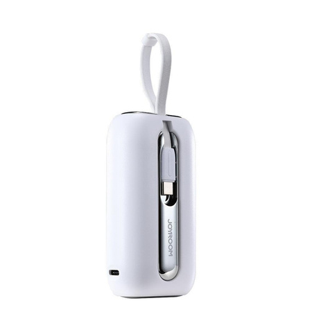 Joyroom powerbank 10000mAh Colorful Series 22.5W z 2 wbudowanymi kablami USB C i Lightning biały (JR-L012)