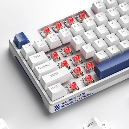 Klawiatura gamingowa Machenike K500B-B87 przewodowa mechaniczna podświetlana Red Switch - biała