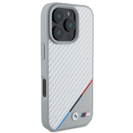BMW BMHMP16L23PUDTS iPhone 16 Pro 6.3 szary/grey hardcase M Carbon Tricolor Line MagSafe