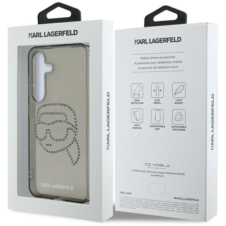 KARL LAGERFELD POKROWIEC KARL HEAD LOGO Z CYRKONIAMI DO SAMSUNG GALAXY S25